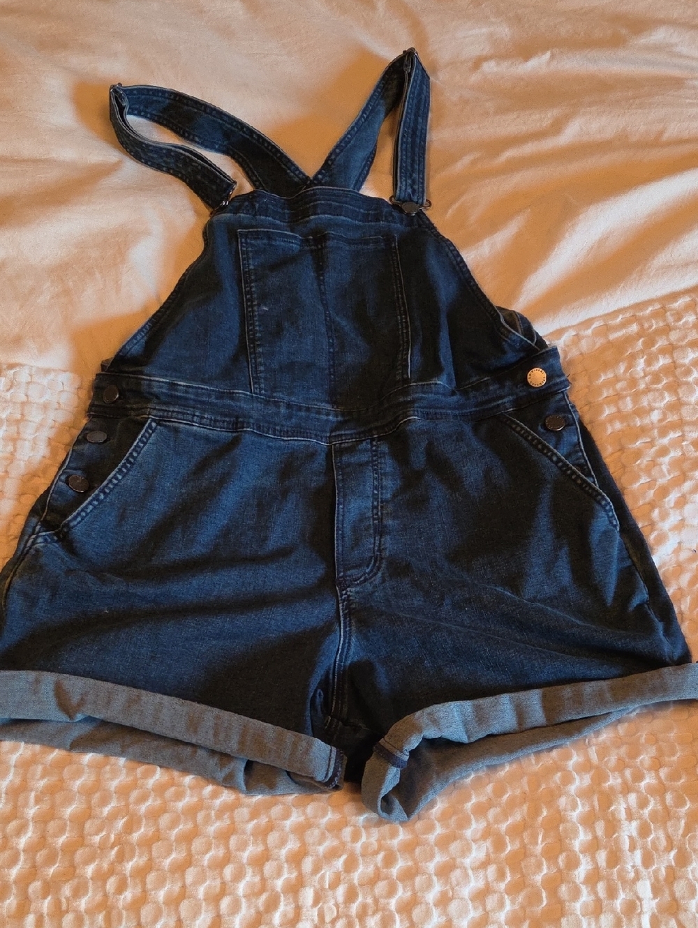 Universal Standard Dark Blue Denim Shortalls Size Xl